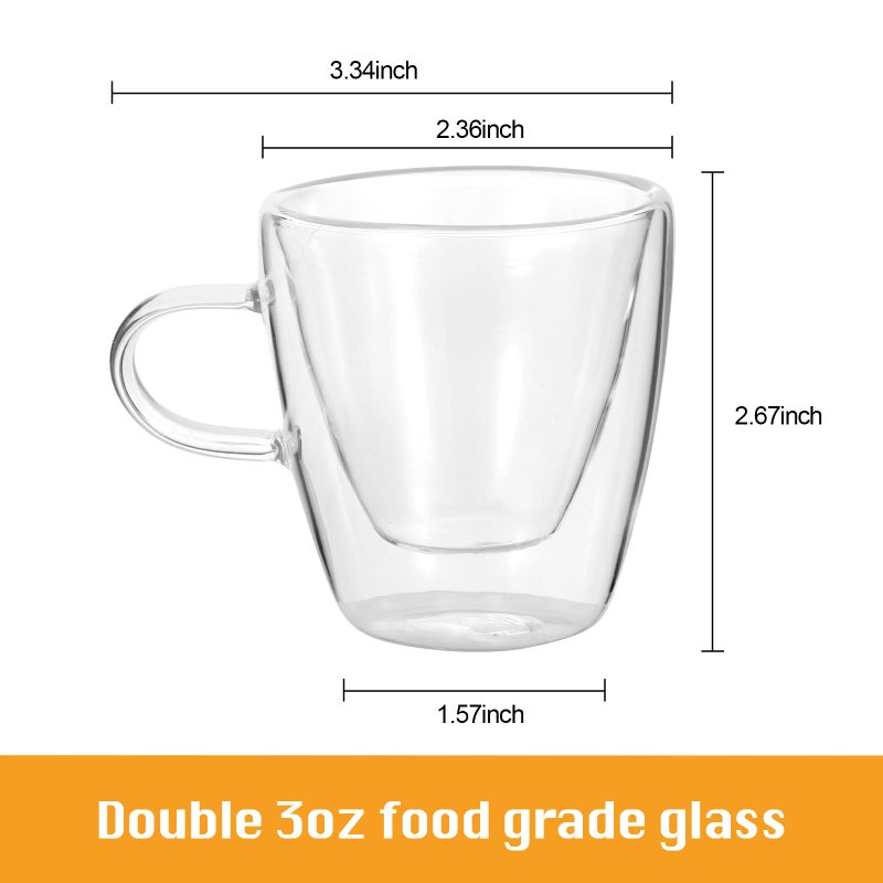 MVPLUE-Mini Express Swiss Single Tube Moka Pot Aluminum Silver,Moka Set includes One Double Wall 3oz Cup,Enjoy delicious coffee in no time - Image 2